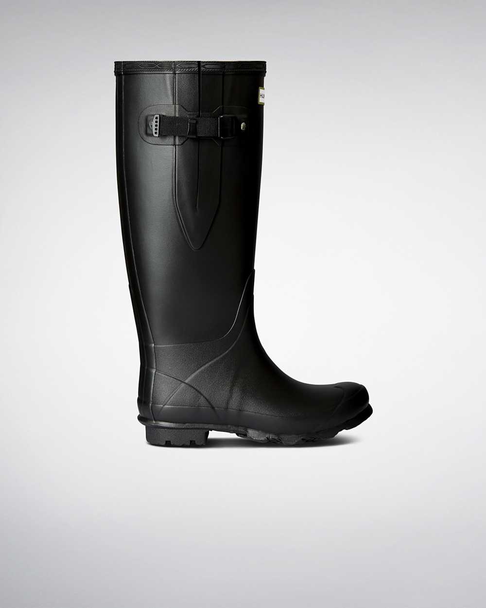 Womens Hunter Norris Field Wide Fit Rain Boots Black | ZXTUYL-396